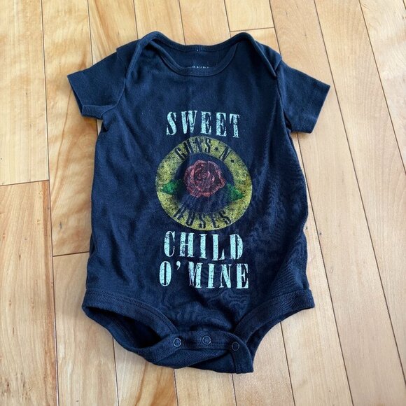 GUNS N ROSES - baby bodysuit black size M ?6-12 months - Picture 2 of 6